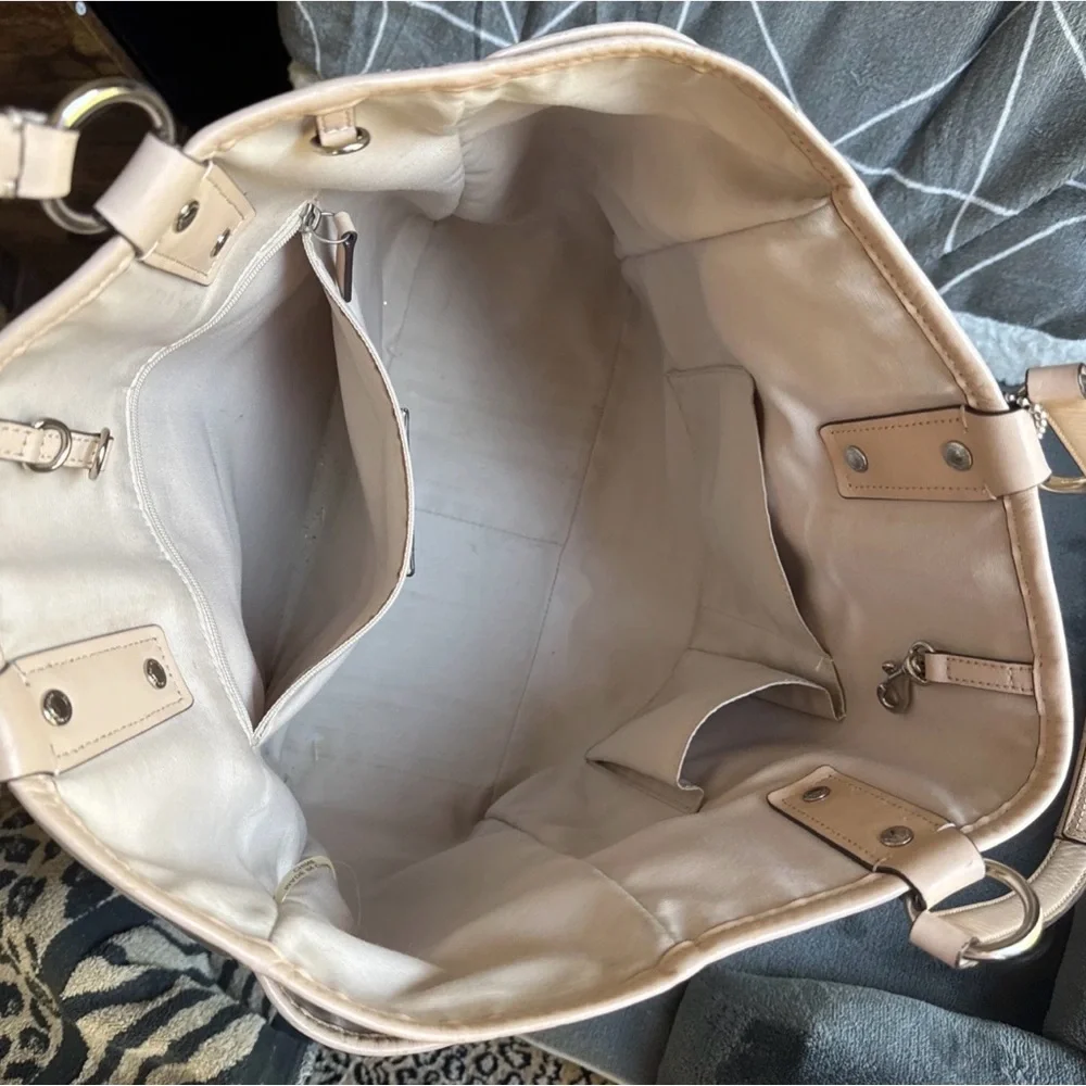 Coach Metallic Silver and Tan Tote Set - Picture 7 of 13
